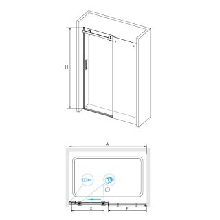 Душевая дверь RGW Tornado TO-14B 120x195см чёрный 02071412-14